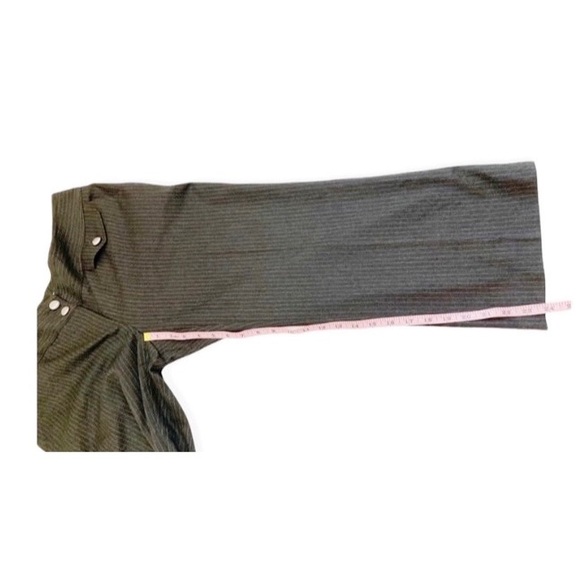 Michael Michael Kors Gray With Tan & Blue Pinstripe Cropped Dress Pants, Size 8 - Picture 12 of 15